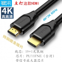 【4K工程级 埋墙】禄讯 无氧铜镀金2.0版HDMI线 HD002